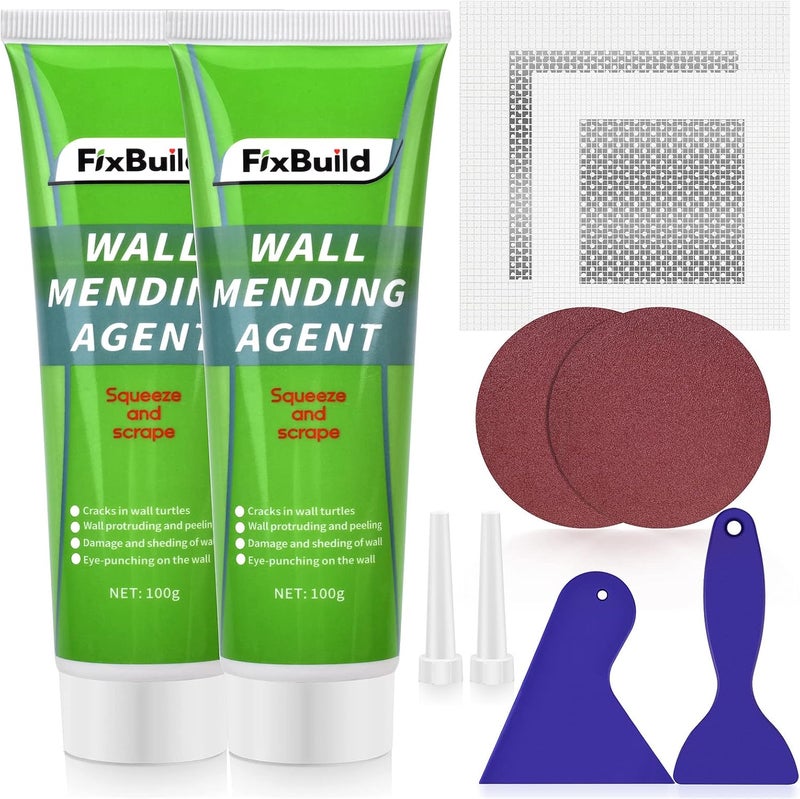 FixBuild Drywall Repair Kit, 2 Spackle Wall Repair Patch Kit, Wall Mending Agent, Quick and Easy Repair of Holes, Dents and Graffiti - Image 1